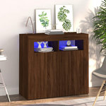 VIDAXL Buffet avec lumieres LED chene marron 80x35x75 cm
