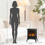 Voir la diapositive 3 : HOMCOM Cheminée électrique poêle style néo-rétro 900-1800W simulation flammes LED 3D plastique verre noir