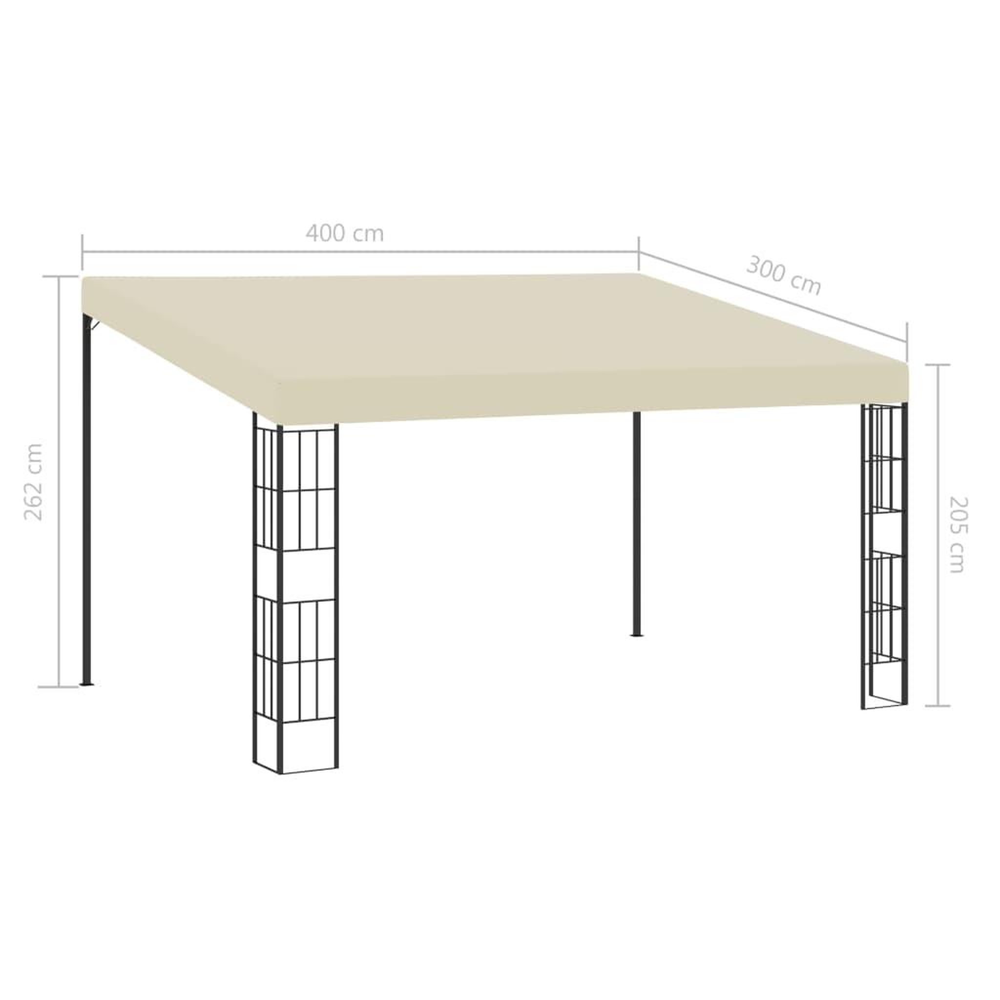 Voir la diapositive 6 : VIDAXL Belvedere mural 3x4 m Creme Tissu