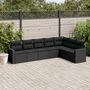 Voir la diapositive 1 : VIDAXL Salon de jardin 7 pcs avec coussins noir resine tressee