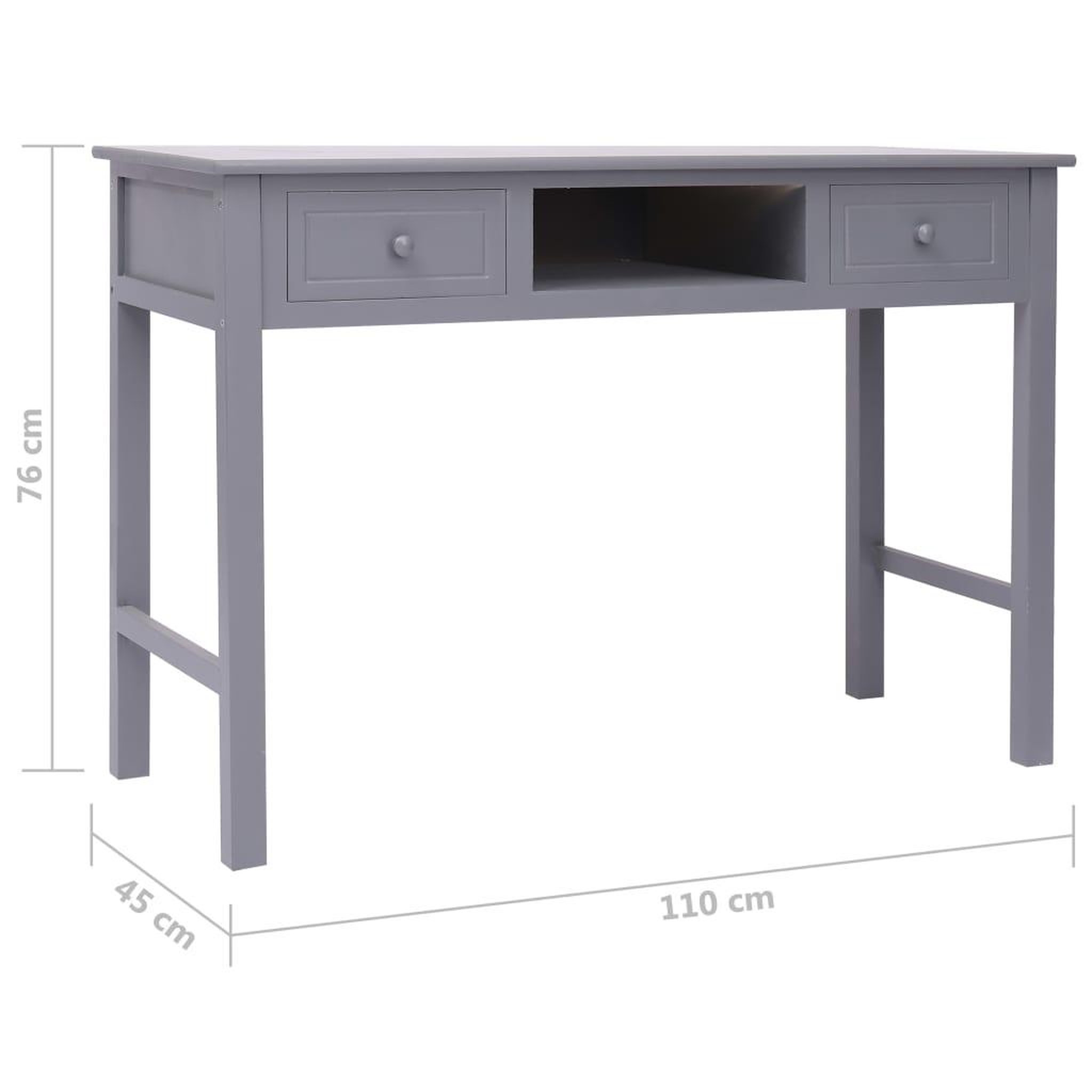 Voir la diapositive 6 : VIDAXL Bureau Gris 110 x 45 x 76 cm Bois