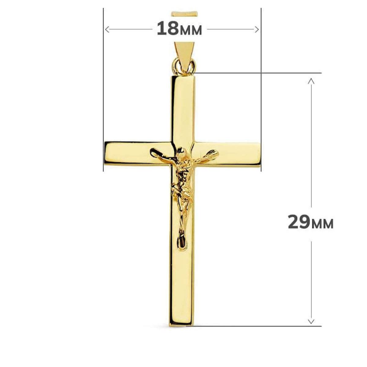 L'ATELIER D'AZUR Pendentif  - Médaille Christ sur la Croix Or 18 Carats 750 Jaune - Chaines Offertes