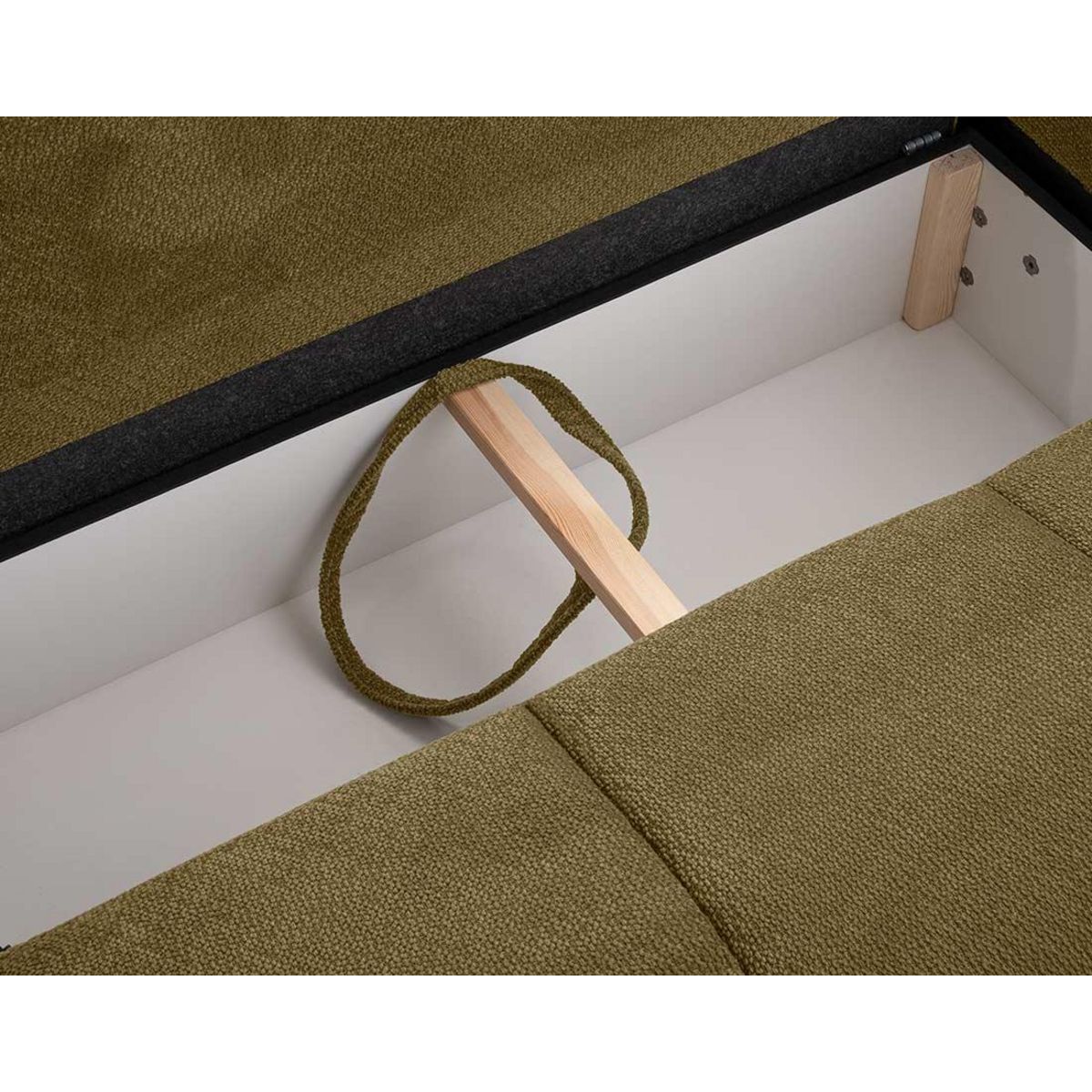 BEST MOBILIER Leonie - canapé d'angle gauche 4 places convertible avec coffre en velours texturé