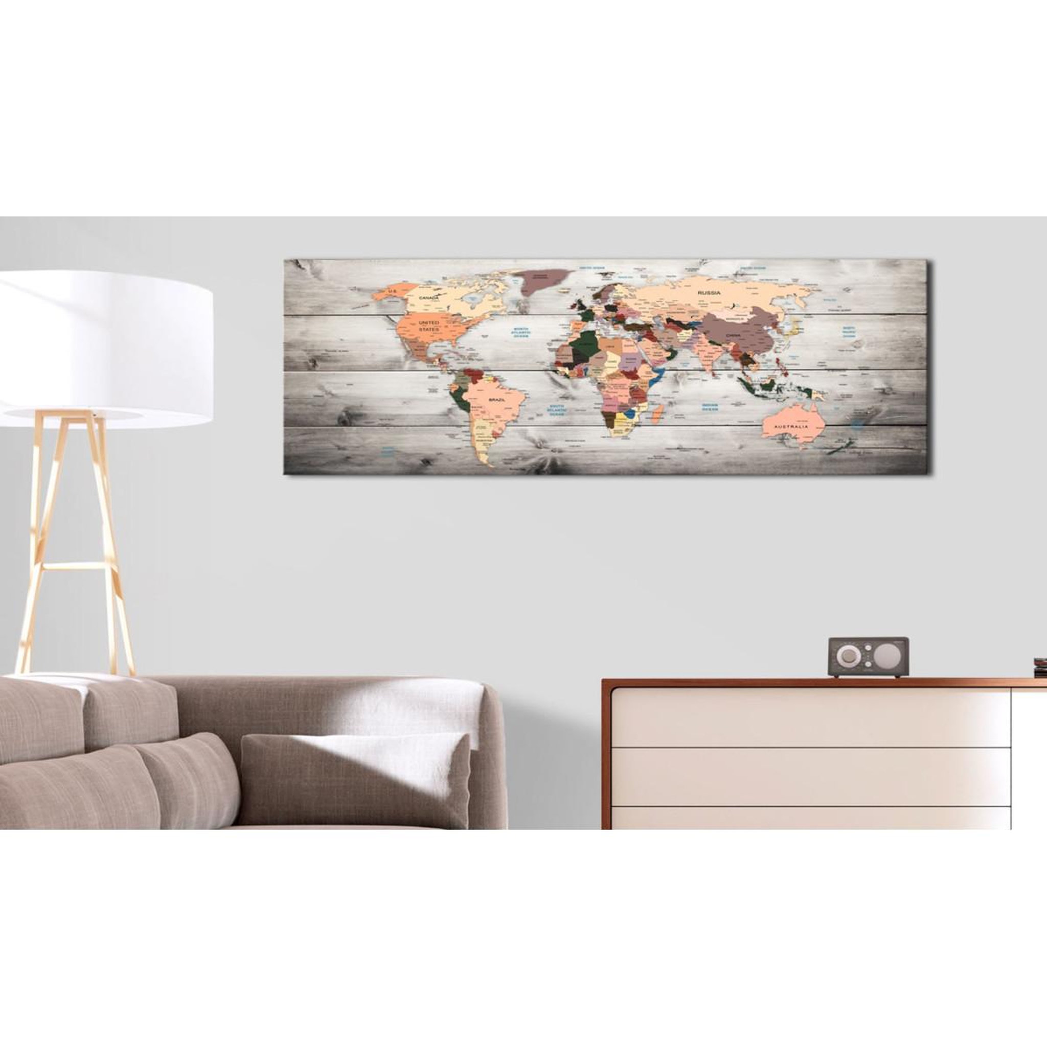 Voir la diapositive 2 : Paris Prix Tableau Imprimé  World Maps : Wooden Travels