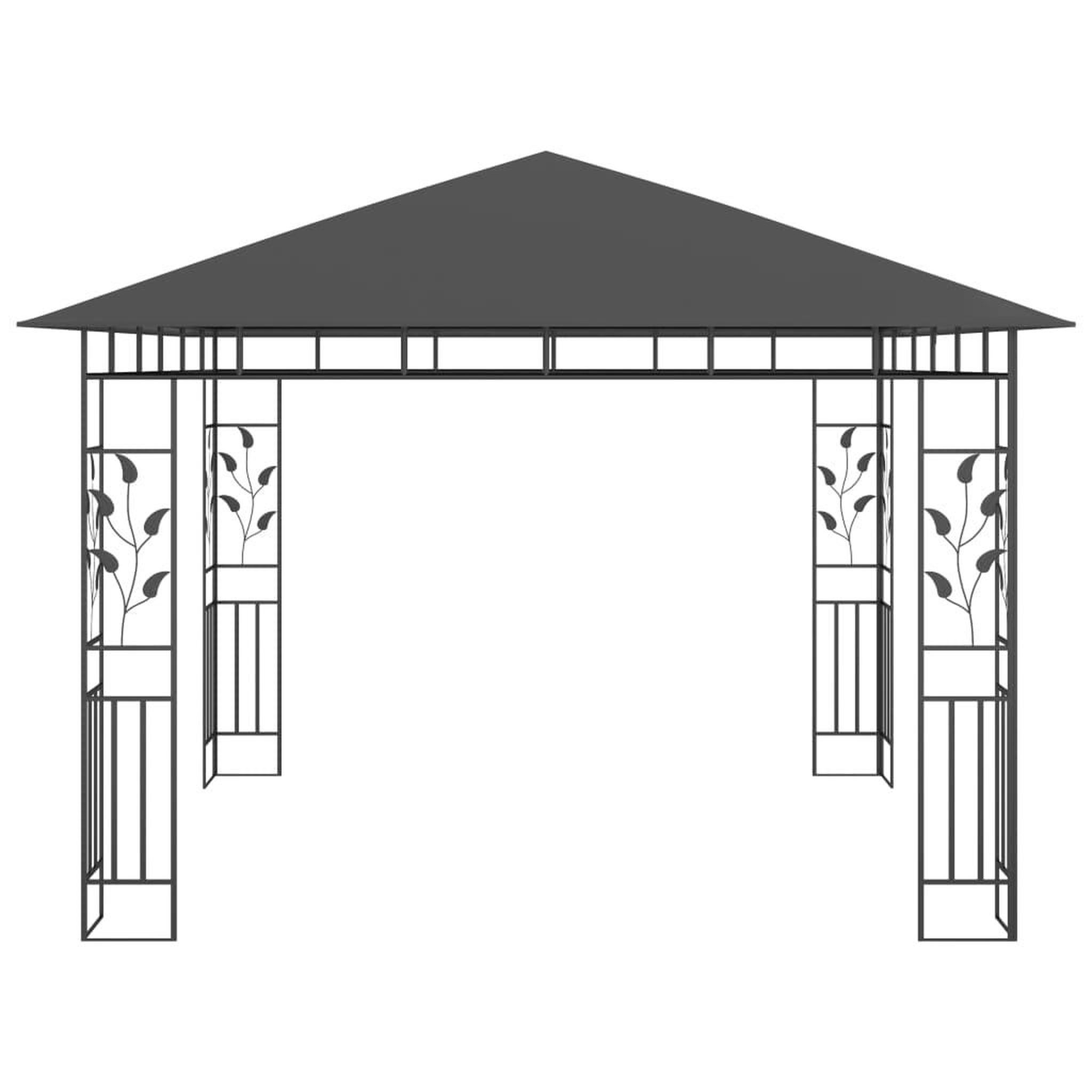 Voir la diapositive 3 : VIDAXL Belvedere avec moustiquaire 3x3x2,73 m Anthracite 180 g/m^2