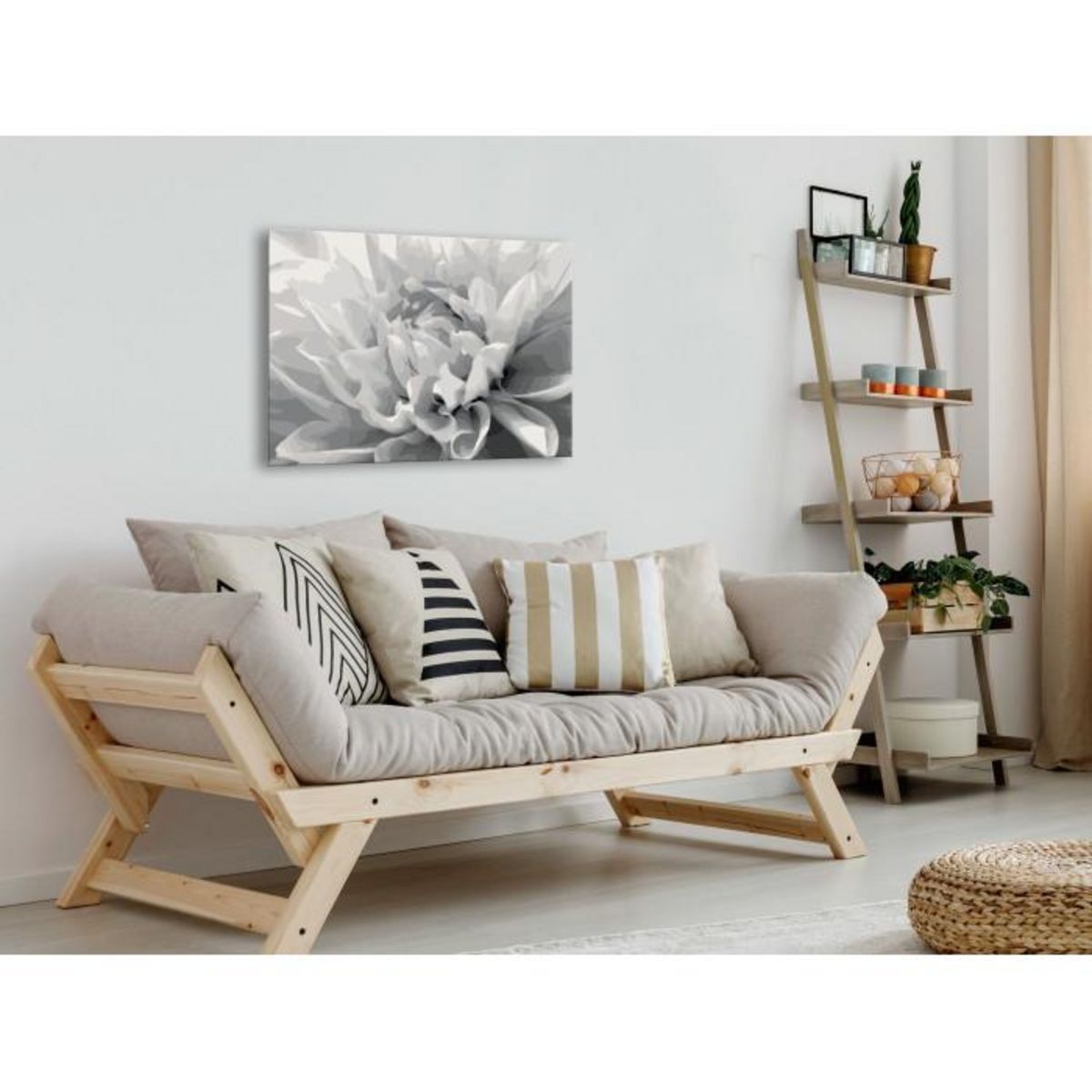 Paris Prix Tableau à Peindre Soi-Même  Fleur en Noir & Blanc  40x60cm