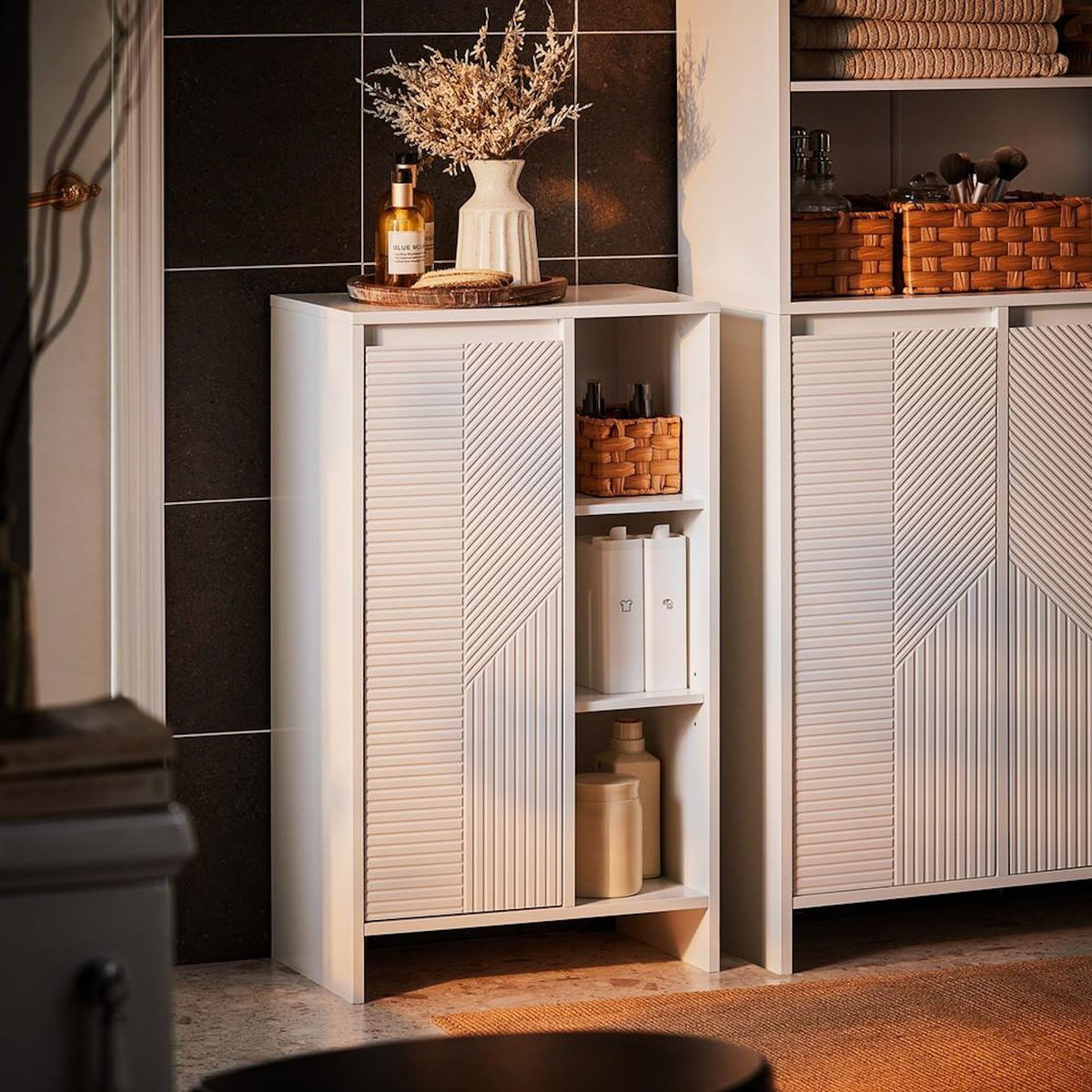 SOBUY SoBuy - Meuble De Buanderie à une porte - Blanc - 50x30x86cm - Moderne - BZR156-W