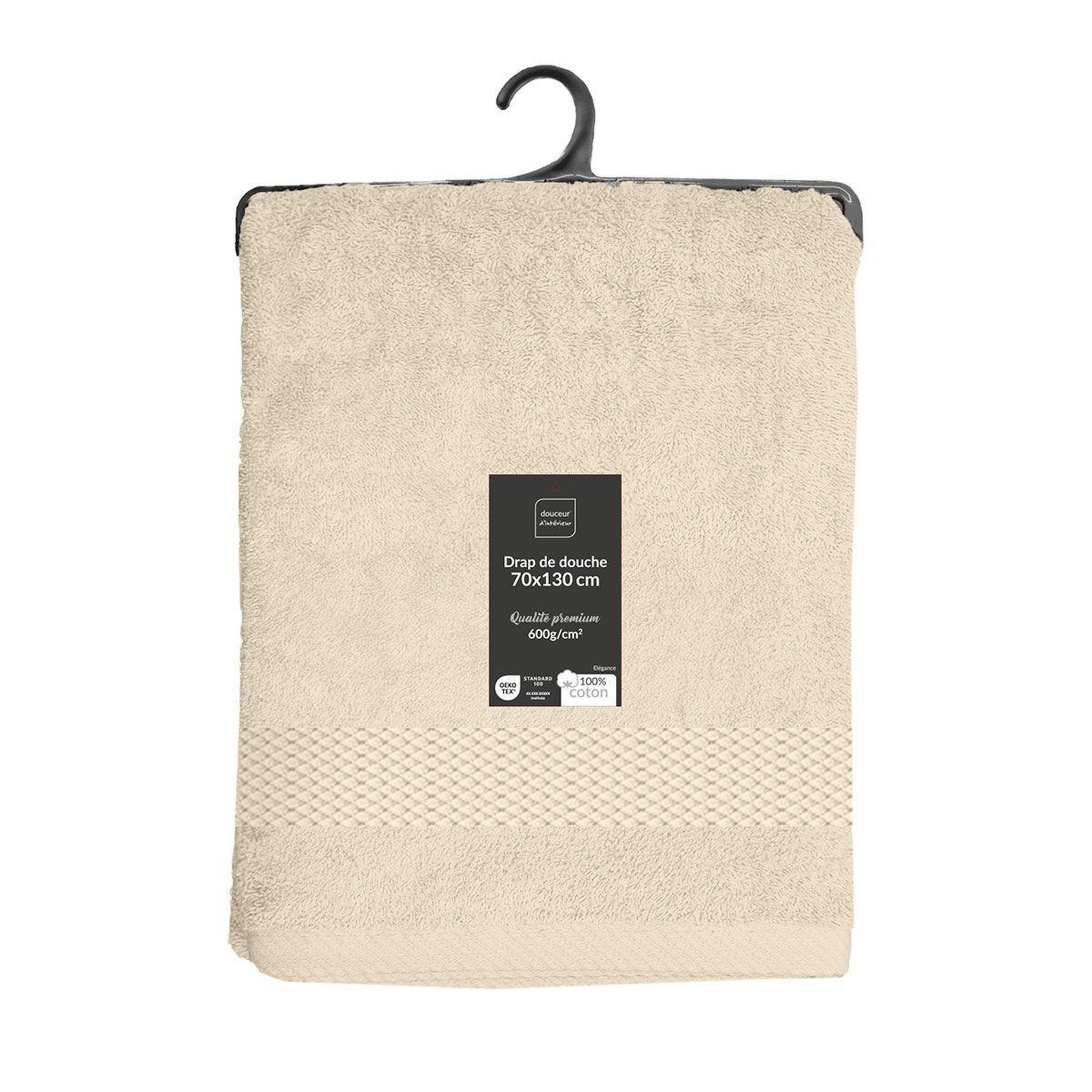 Voir la diapositive 6 : Douceur d'Intérieur Drap de douche  elegance  70x130cm sable