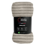 SOLEIL D'OCRE Plaid flanelle et velours 120x160 cm HIMALAYA, par Soleil d'ocre. Coloris disponibles : Gris, Marron, Beige