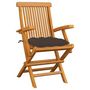 Voir la diapositive 2 : VIDAXL Chaises de jardin avec coussins taupe lot de 3 Bois teck massif