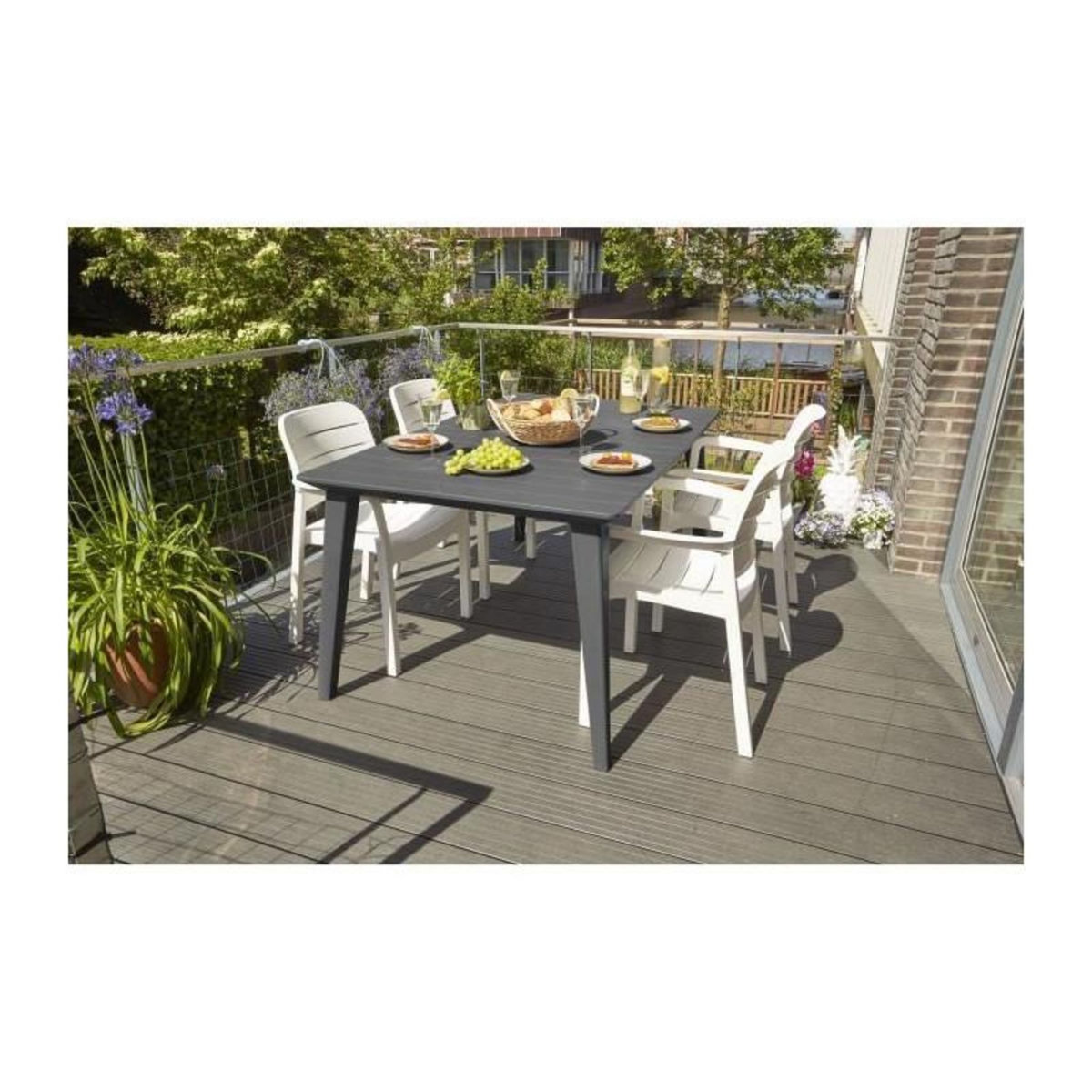 ALLIBERT JARDIN ALLIBERT JARDIN Table Lima 160 6 personnes - Design contemporain - Graphite