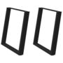 Voir la diapositive 2 : VIDAXL Pieds de table a manger forme de U 2 pcs noir 80x(72-73) cm