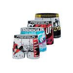 FREEGUN Lot de 4 boxers homme Extremes Sports. Coloris disponibles : Bleu