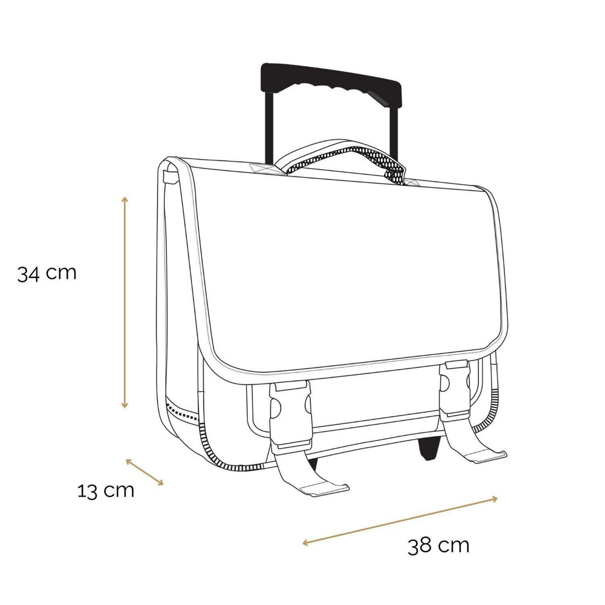 Bagtrotter BAGTROTTER Cartable à roulettes 38 cm Phileas Rose Zèbre
