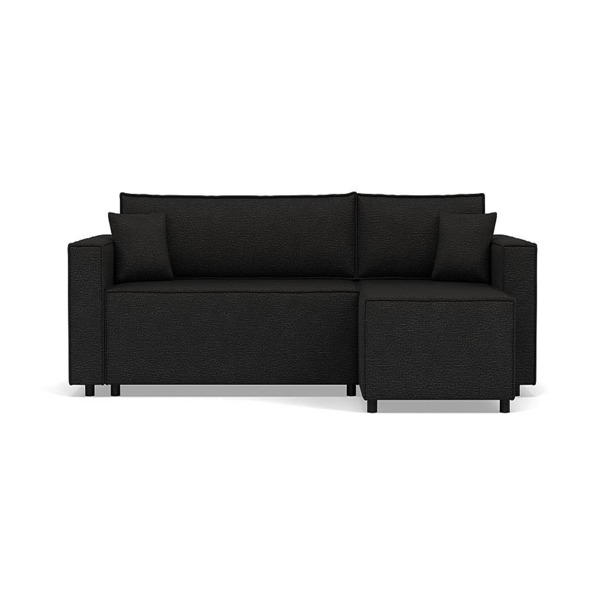 Voir la diapositive 1 : BEST MOBILIER Jonas - canapé d'angle réversible 4 places convertible avec coffre en tissu texturé