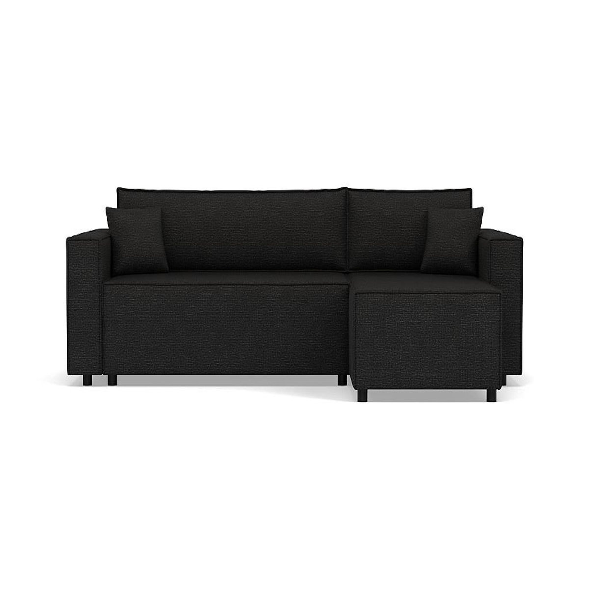 BEST MOBILIER Jonas - canapé d'angle réversible 4 places convertible avec coffre en tissu texturé