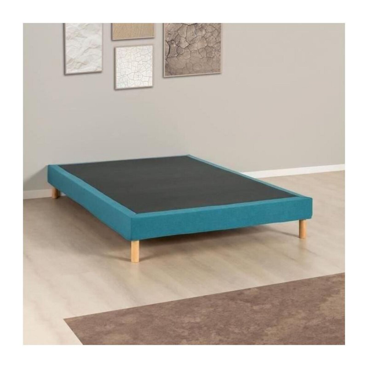 DEKO DREAM Sommier tapissier - 160x200 cm - Bleu turquoise - Kit - DEKO DREAM Eazyx