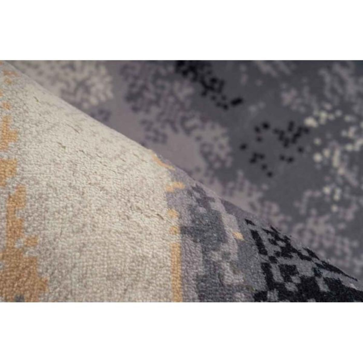 Paris Prix Tapis Tissé à Poils Courts Vintage  Ilian II  Noir