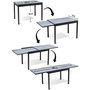 Voir la diapositive 2 : Habitat et Jardin Table extensible et chaises de jardin en aluminium  Lagos  - 140/280 x 90 x 76 cm - 8 places - Gris clair