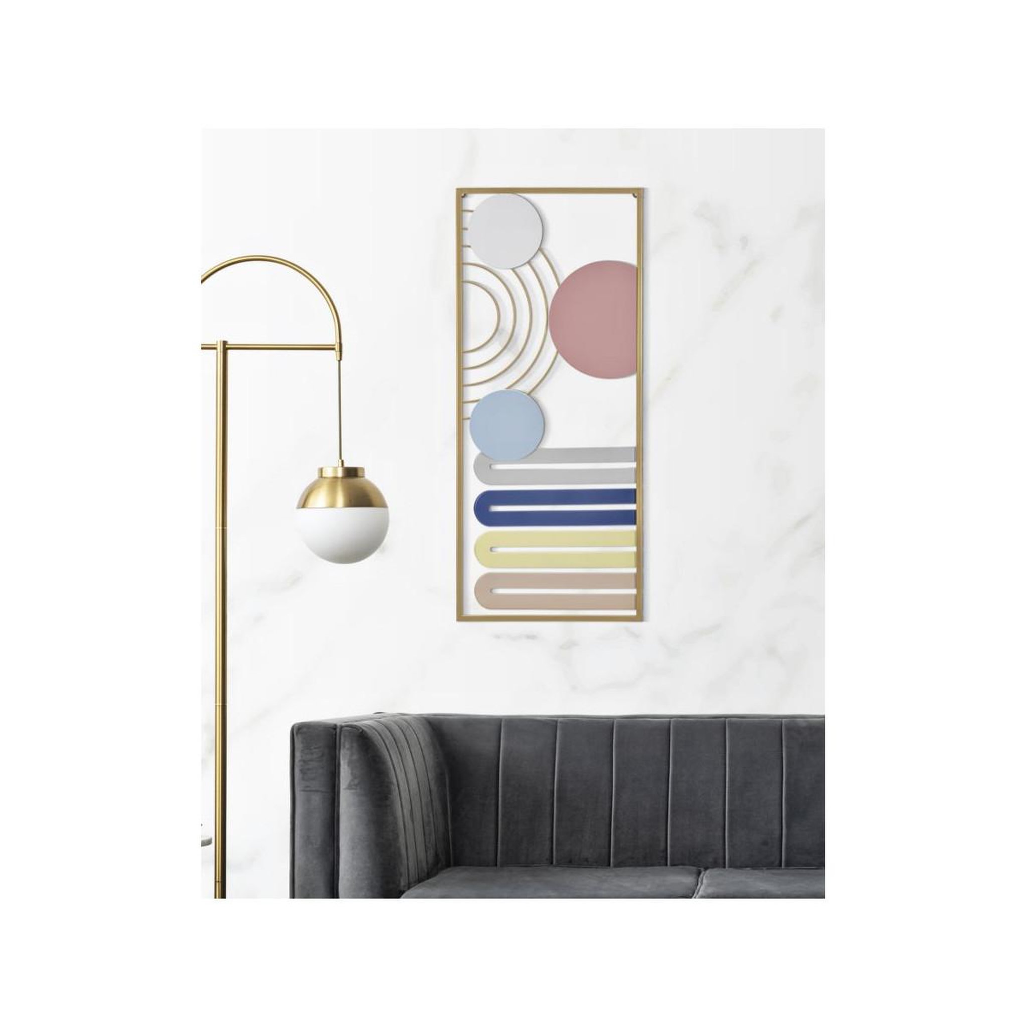 Voir la diapositive 5 : Paris Prix Décoration murale encadrée en métal  colorfuls  84cm multicolore