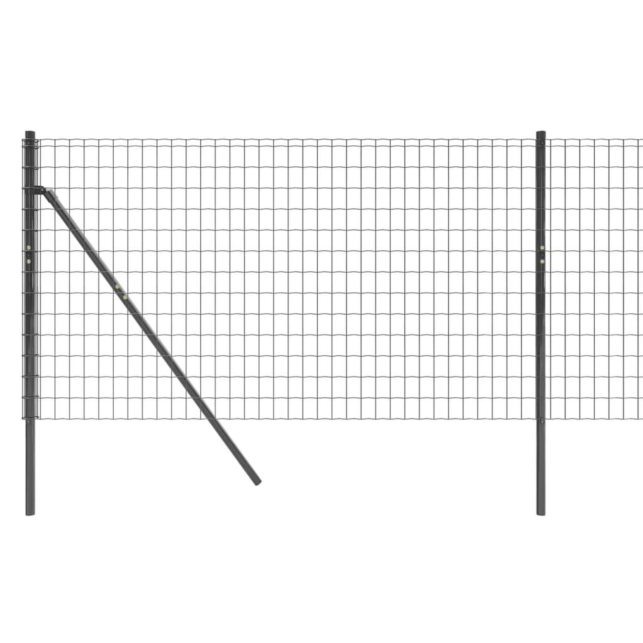 Voir la diapositive 4 : VIDAXL Cloture en treillis metallique anthracite 1x25m acier galvanise