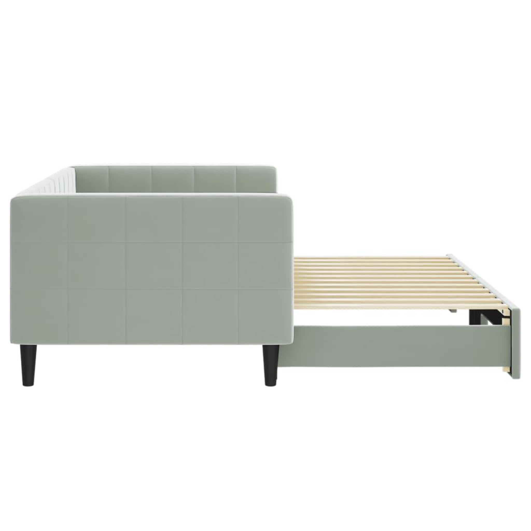 Voir la diapositive 4 : VIDAXL Lit de jour avec gigogne sans matelas gris clair 90x200 cm