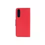 amahousse Housse Huawei P30 folio rouge texturé avec languette aimantée