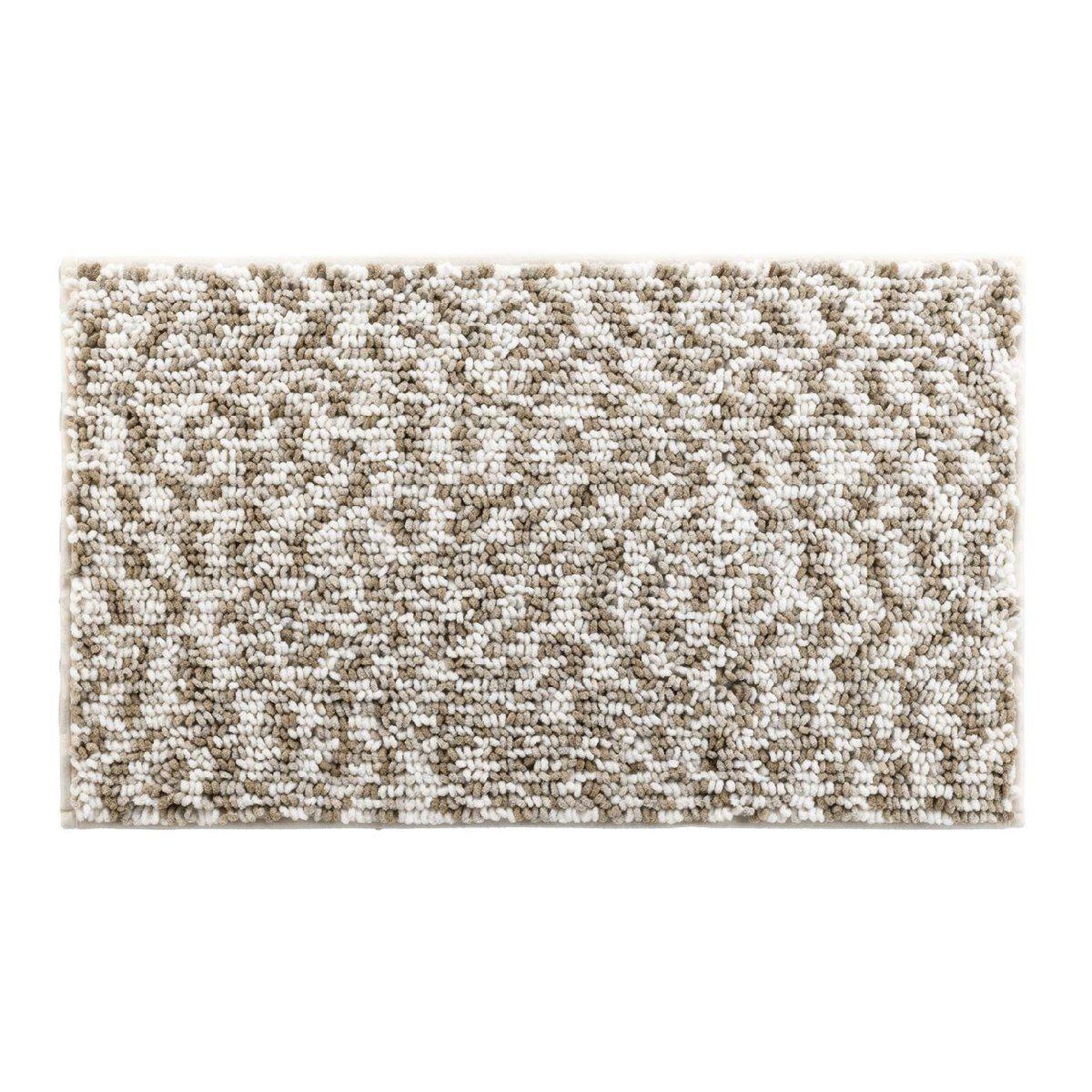 Douceur d'Intérieur Tapis de bain  friza  45x75cm blanc & marron