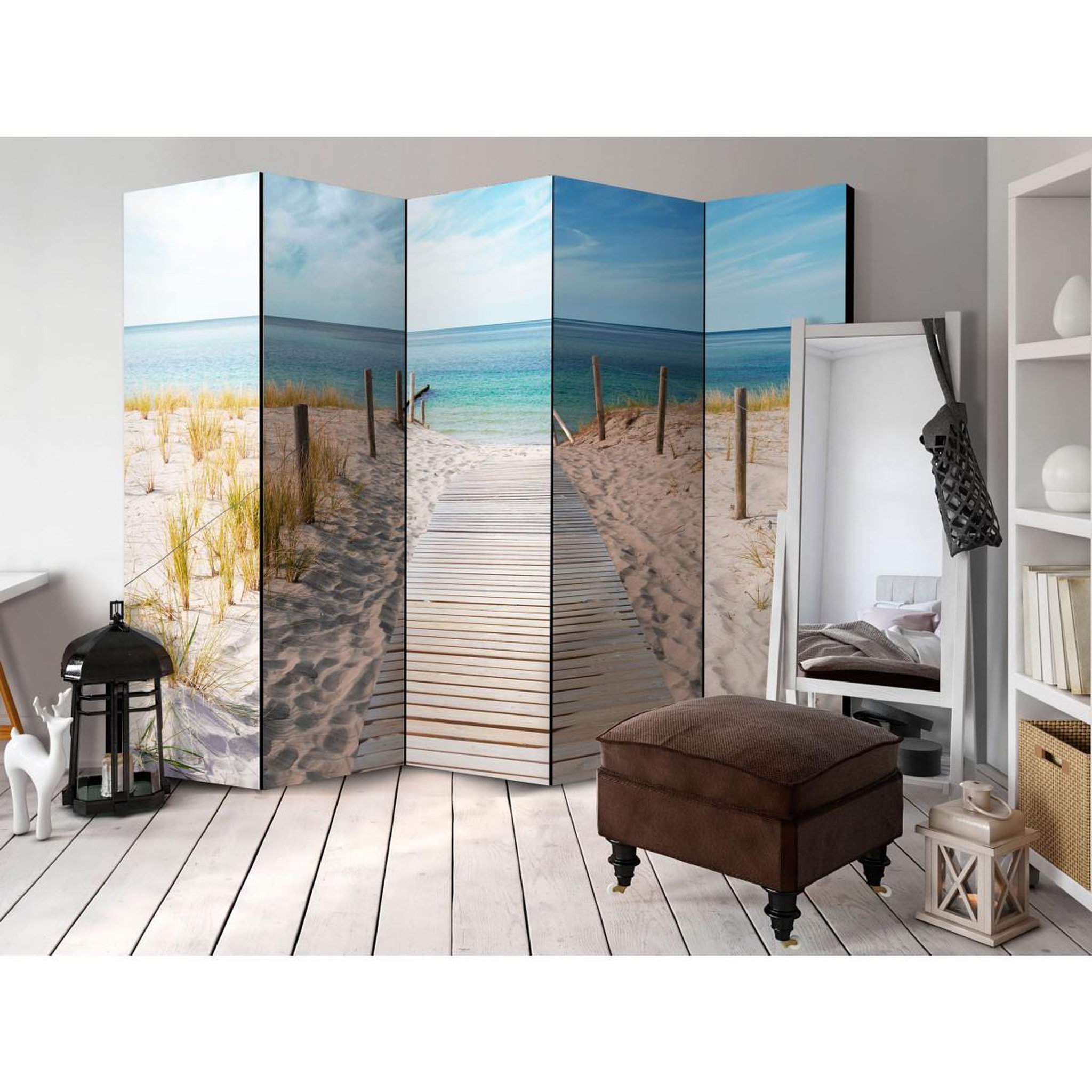 Voir la diapositive 2 : Paris Prix Paravent 5 volets  holiday at the seaside  172x225cm