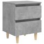 Voir la diapositive 2 : VIDAXL Table de chevet avec pieds en pin gris beton 40x35x50 cm
