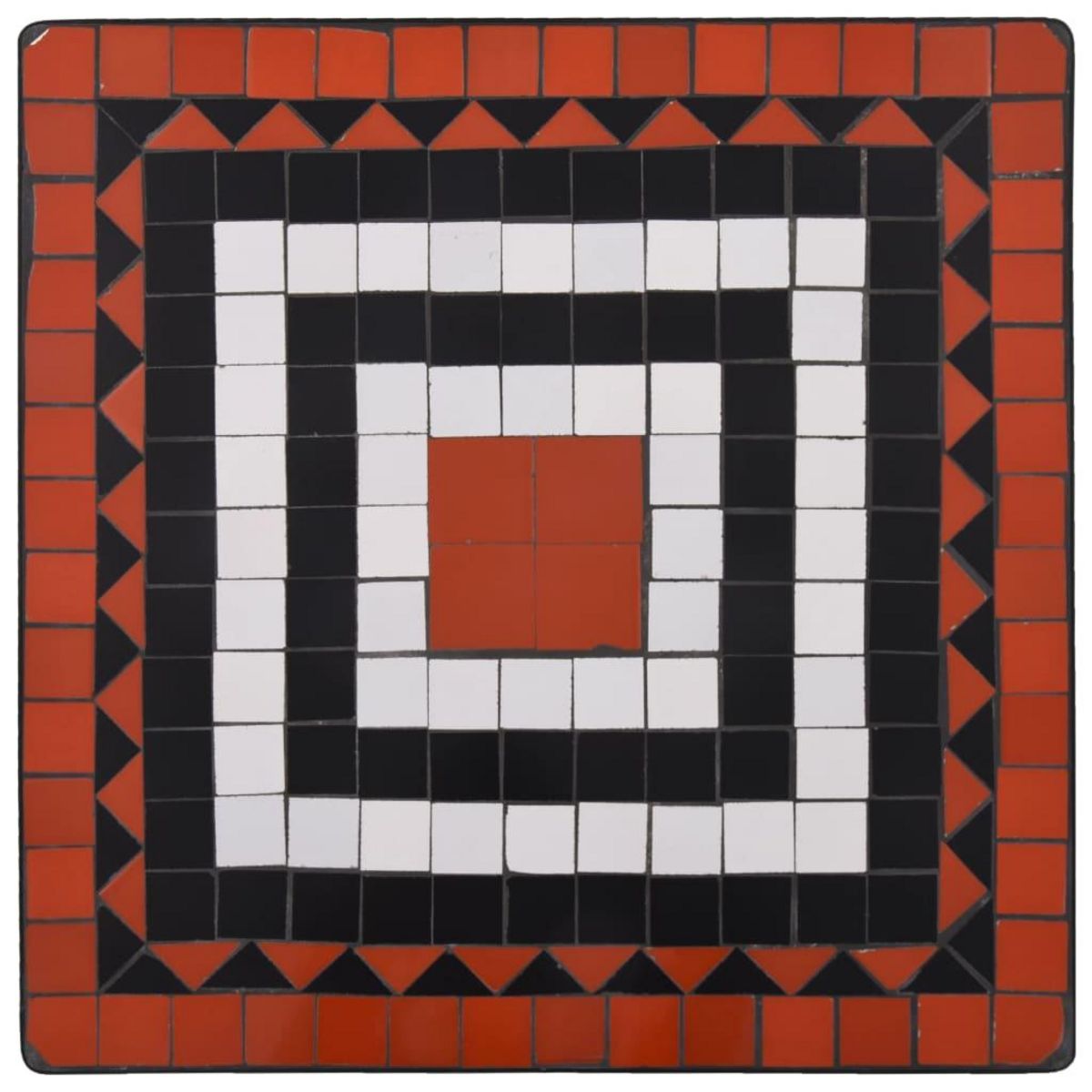 VIDAXL Table de bistro mosaïque Terre cuite et blanc 60 cm Ceramique