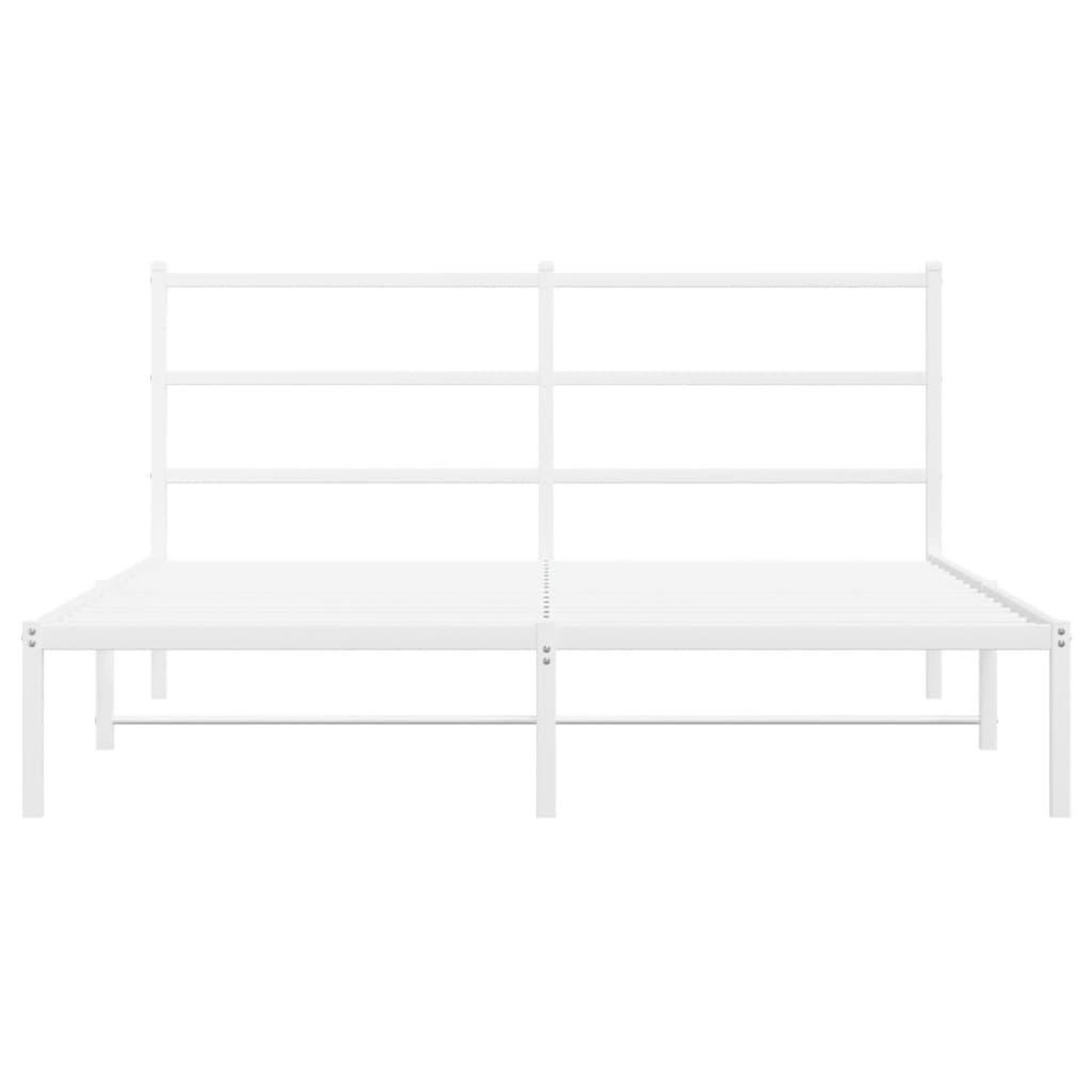 Voir la diapositive 5 : VIDAXL Cadre de lit metal sans matelas et tete de lit blanc 150x200 cm