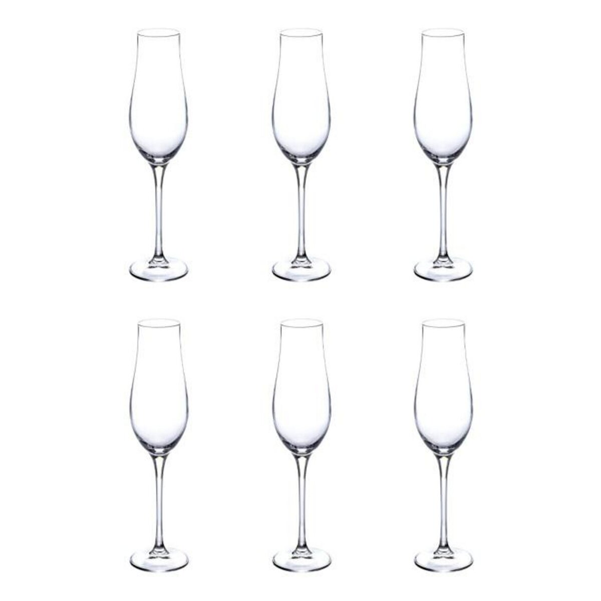 SECRET DE GOURMET Lot de 6 Flûtes à Champagne  Oriane  20cl Transparent