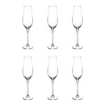 SECRET DE GOURMET Lot de 6 Flûtes à Champagne  Oriane  20cl Transparent