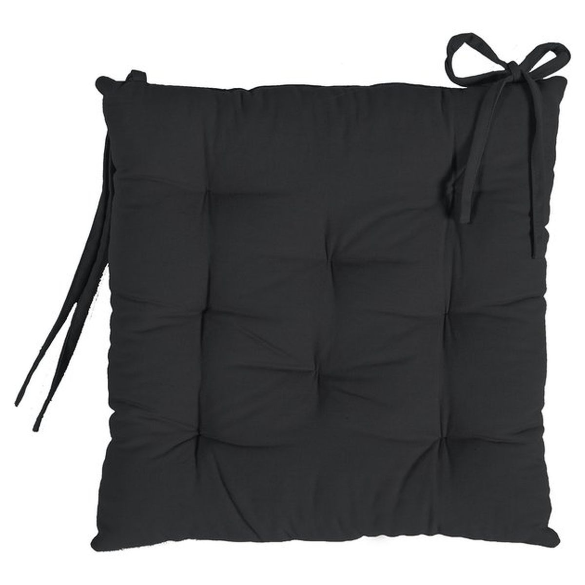 DECO AND CO Galette de chaise carrée unie en coton 