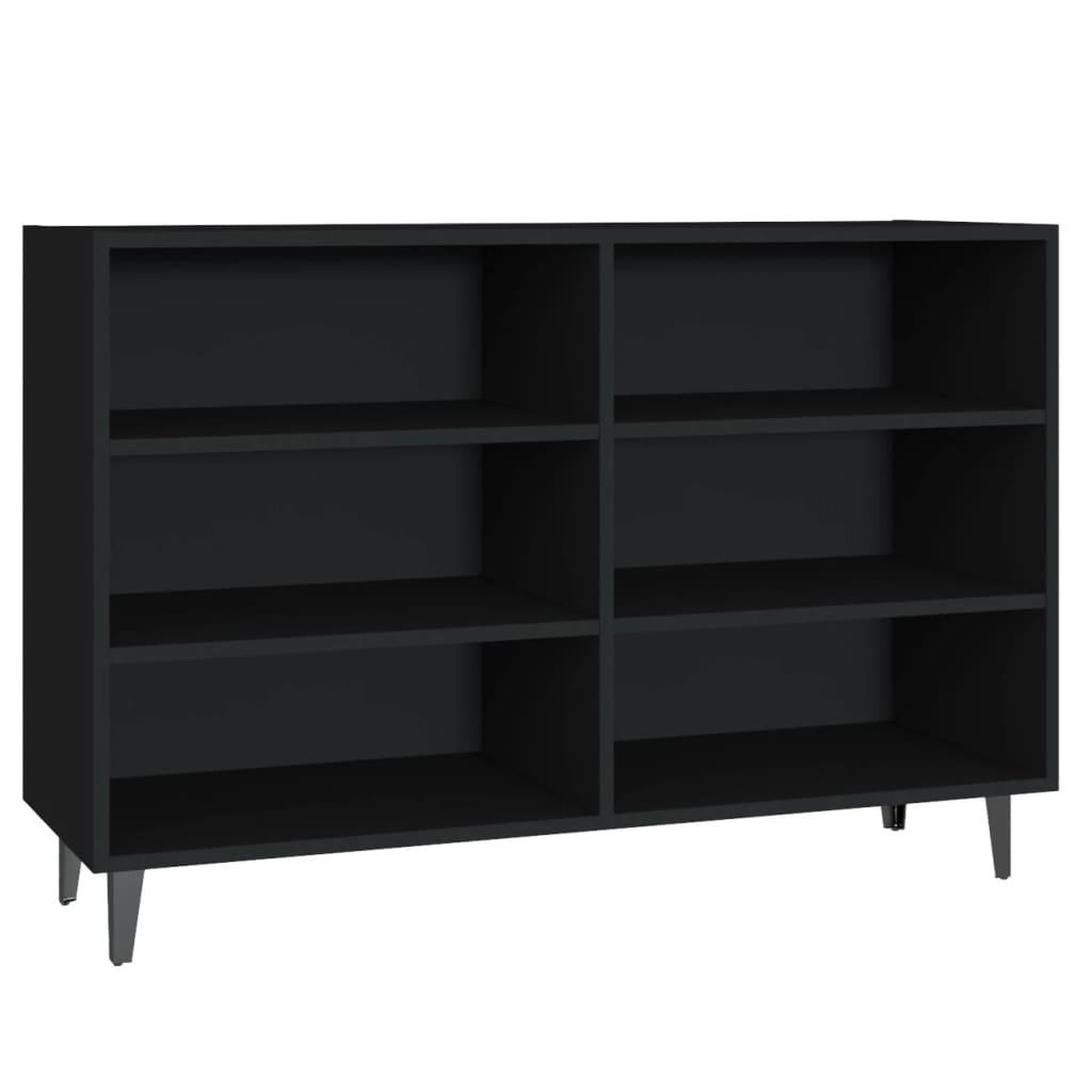 Voir la diapositive 2 : VIDAXL Buffet noir 103,5x35x70 cm bois d'ingenierie