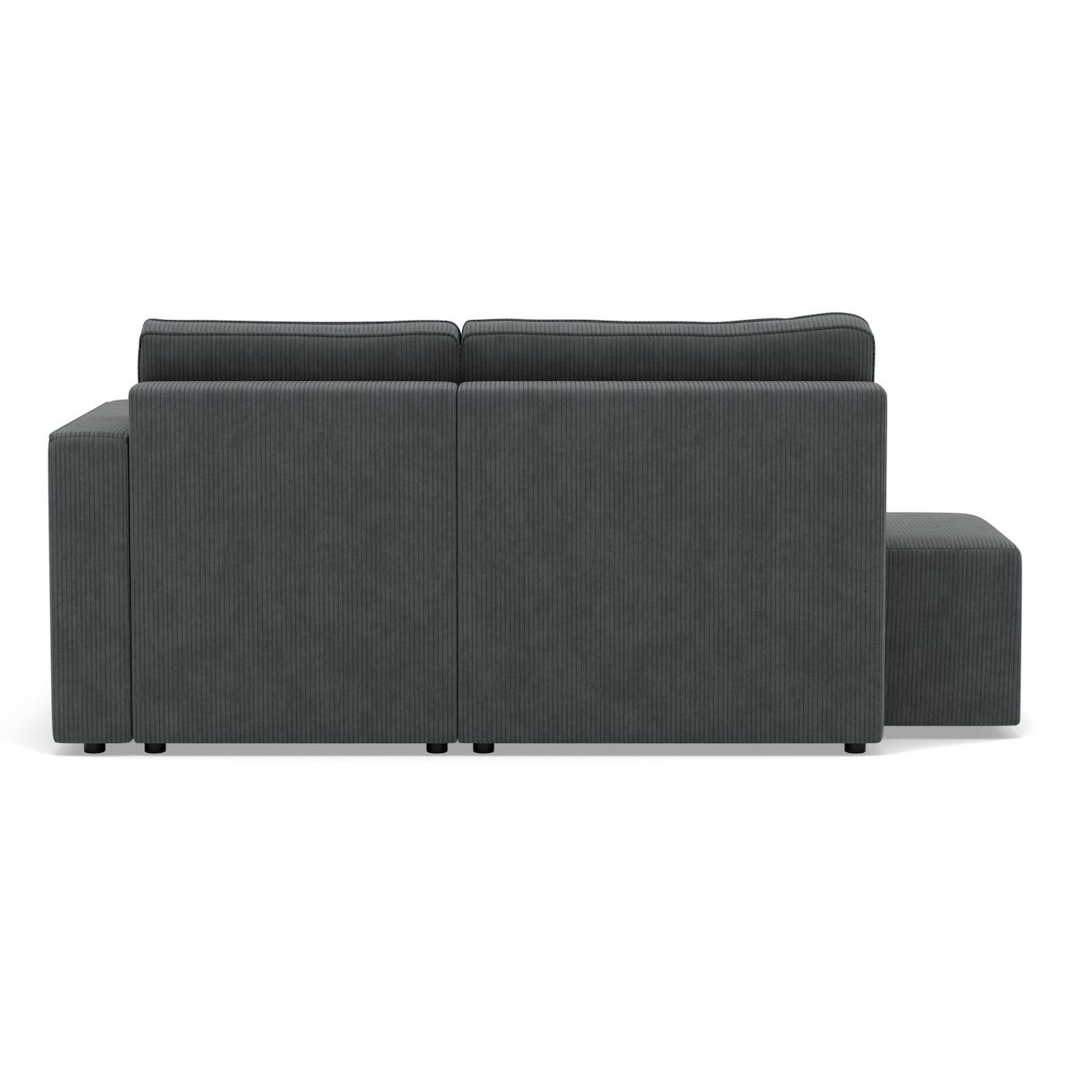 BEST MOBILIER Topaze - canapé d'angle droit 4 places convertible avec coffre en velours côtelé
