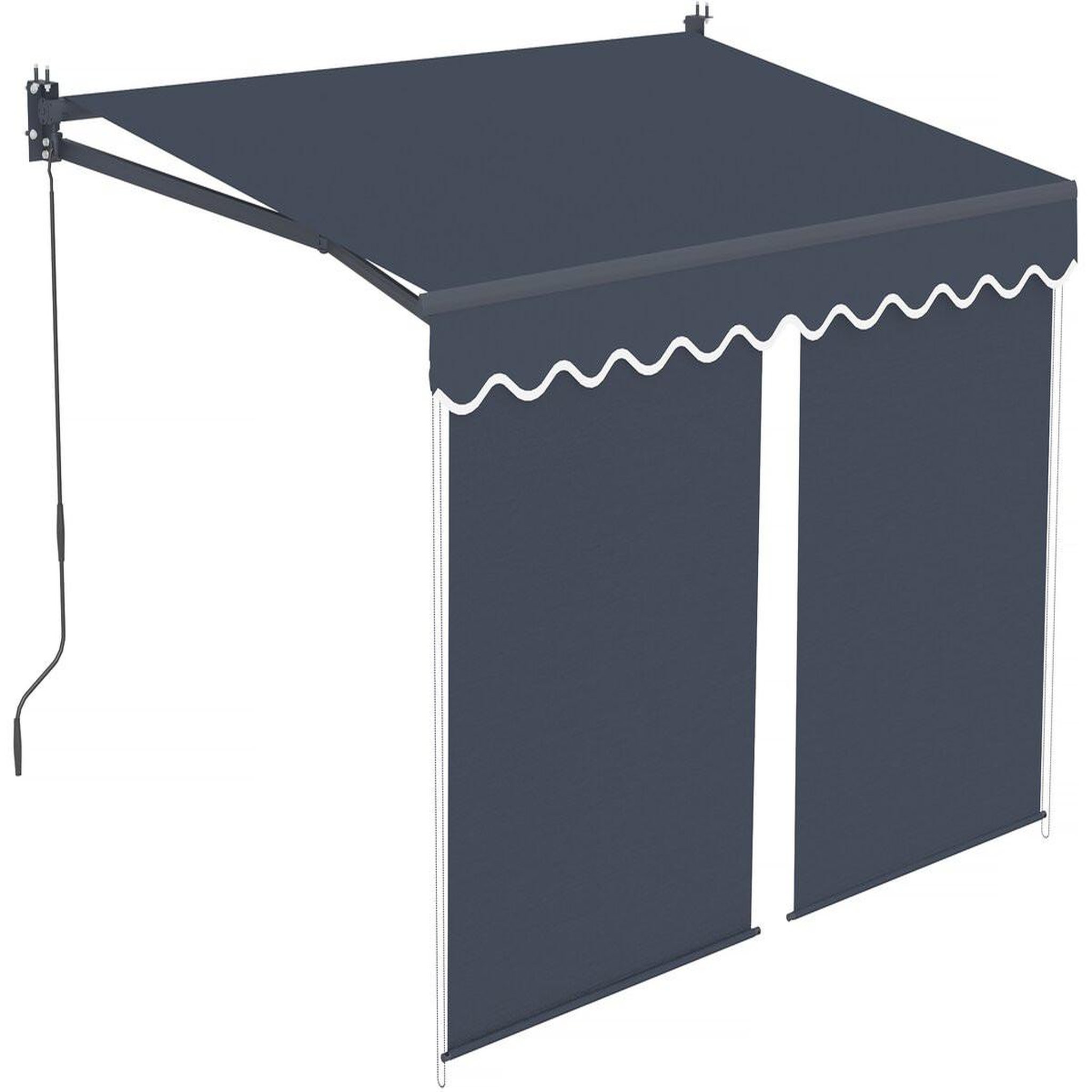 Habitat et Jardin Store banne avec lambrequin en aluminium 2 x 3 m   Shadow  - Gris anthracite