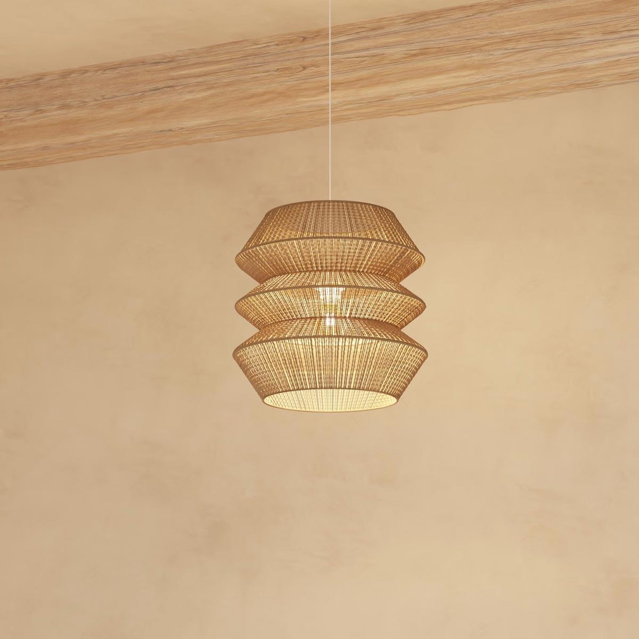 Voir la diapositive 4 : ATMOSPHERA Lampe suspension en jute  liaz  38cm naturel