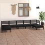 Voir la diapositive 1 : VIDAXL Salon de jardin 7 pcs Noir Bois de pin massif