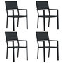 Voir la diapositive 1 : VIDAXL Chaises de jardin lot de 4 Noir PEHD Aspect de bois