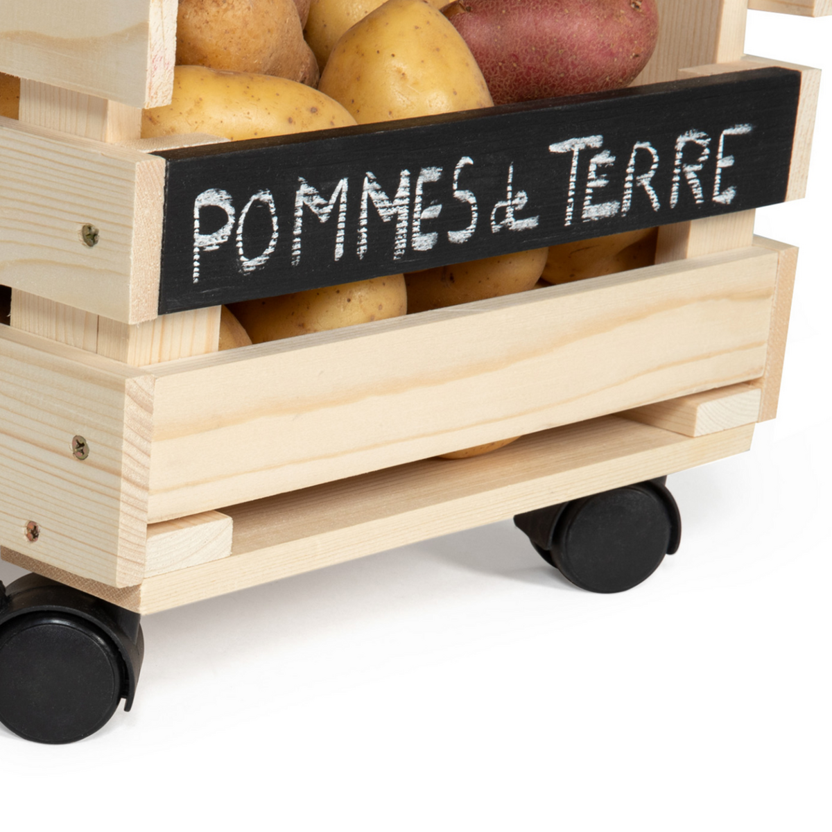 ID MARKET Lot de 3 clayettes en bois empilables pour fruits et légumes