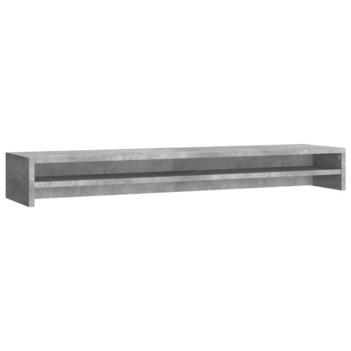 VIDAXL Support de moniteur Gris béton 100x24x13 cm Bois d ingénierie