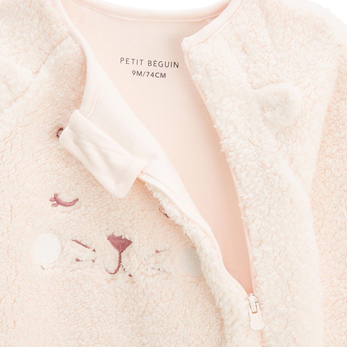 Petit Béguin Surpyjama bébé en sherpa Matcha