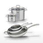 ELO Lot de 3 Poêles Elo Relief Evolution 24/28/32 cm et 2 Faitouts 20/26 cm