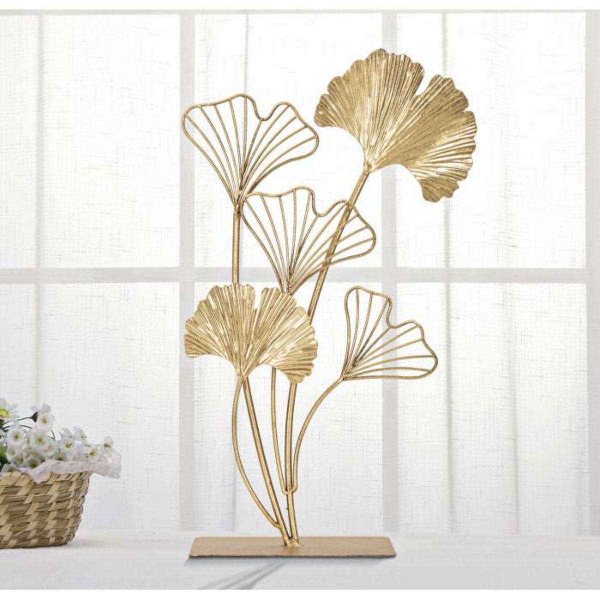Paris Prix Objet Déco en Métal  Petites Feuilles  44cm Or
