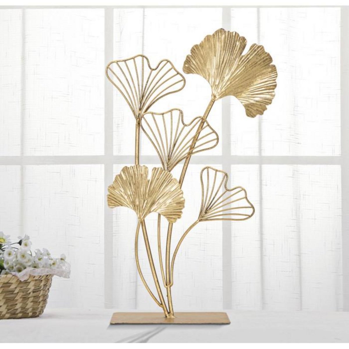 Paris Prix Objet Déco en Métal  Petites Feuilles  44cm Or