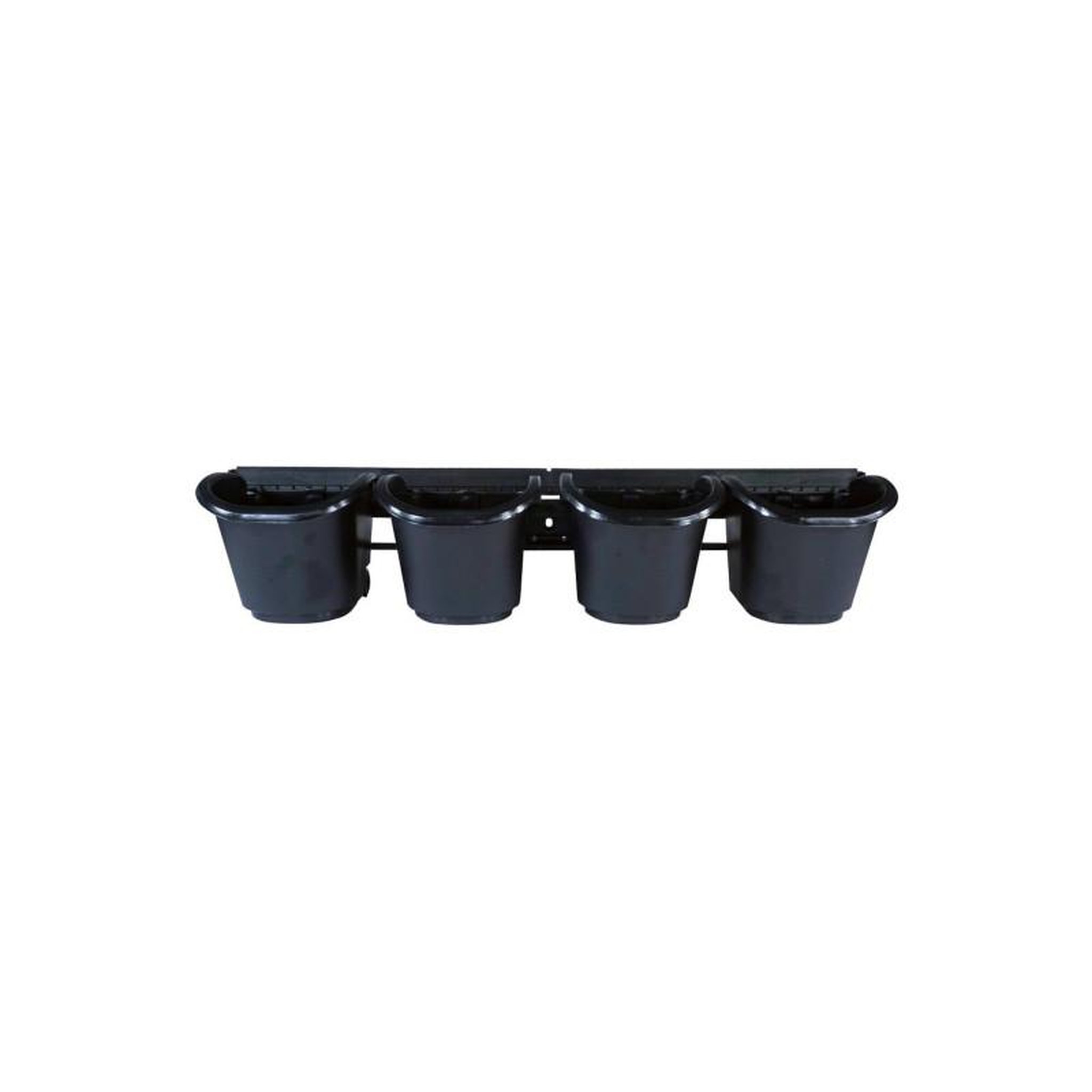 Voir la diapositive 3 : NATURE Jardiniere murale - Kit mural composé d'un support mural et de 4 pots (1 L) - Noir - Dim H 15 x L 60 cm - NATURE