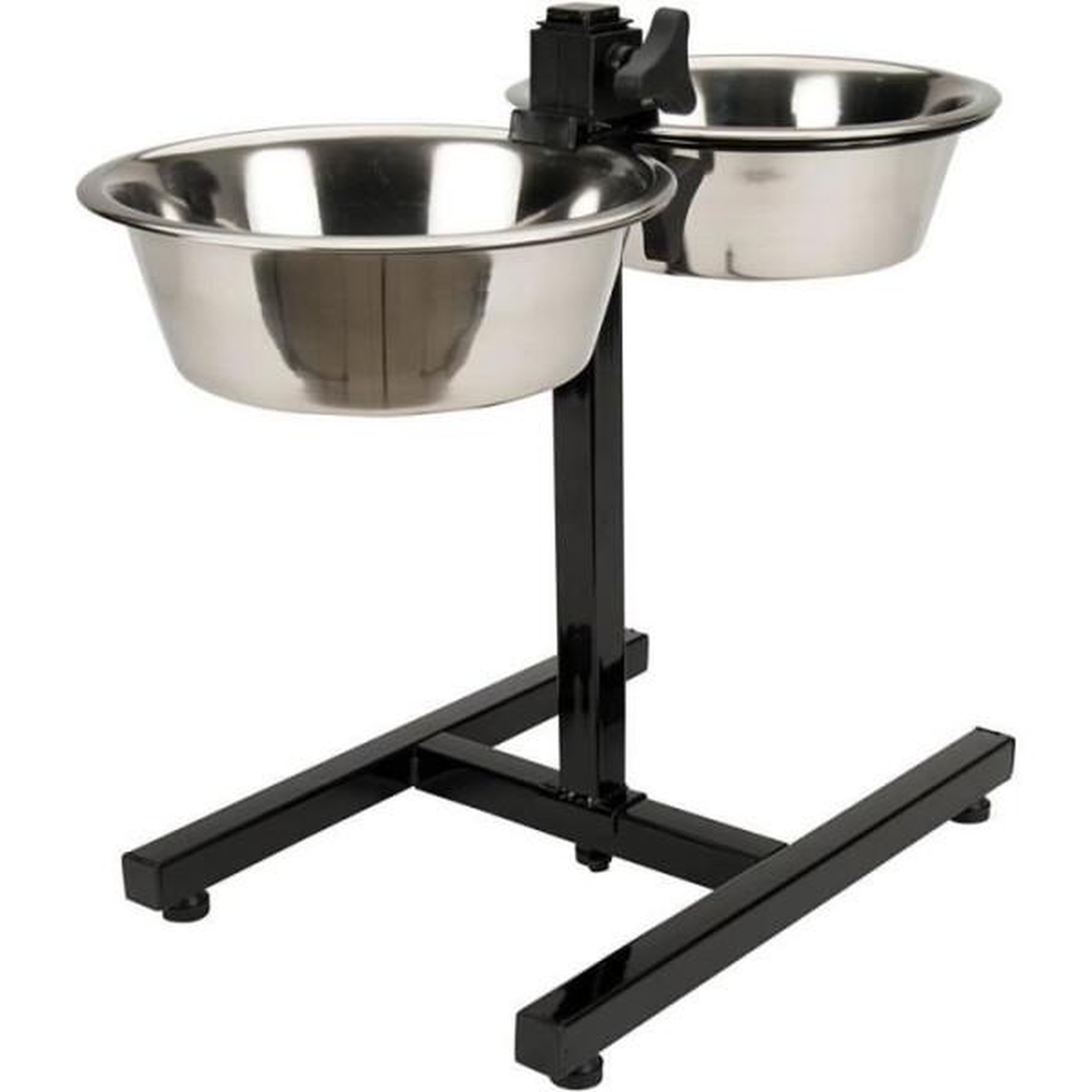 Voir la diapositive 2 : MARKET24 Accessoire repas chien - TYROL - Support + 2 Bols Inox - 25 cm - 2,8 L - Réglable en hauteur