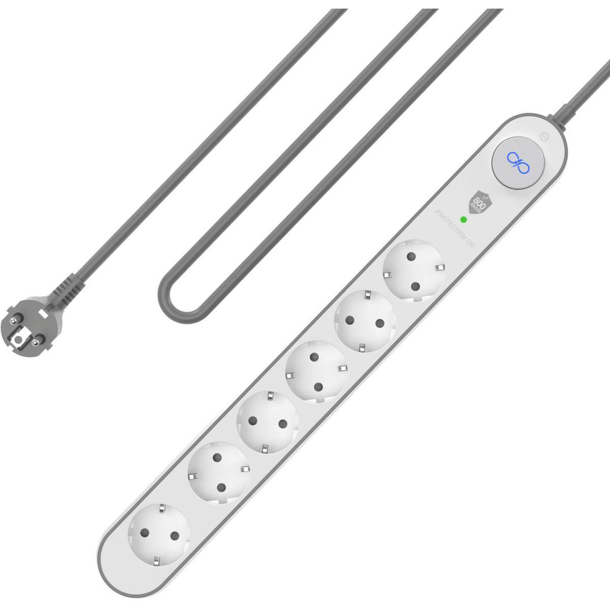 Voir la diapositive 4 : FORCE POWER Parafoudre 6 prises 800J 1.5m EU
